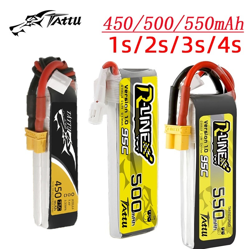 Drone Racing Battery - 3 adet yeni TATTU 450/500/550mAh 75/95C